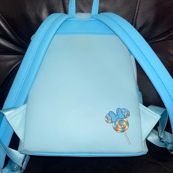 Loungefly Light Blue Drippy Sprinkles Mini Backpack with Matching Bow Wallet - Picture 4 of 6